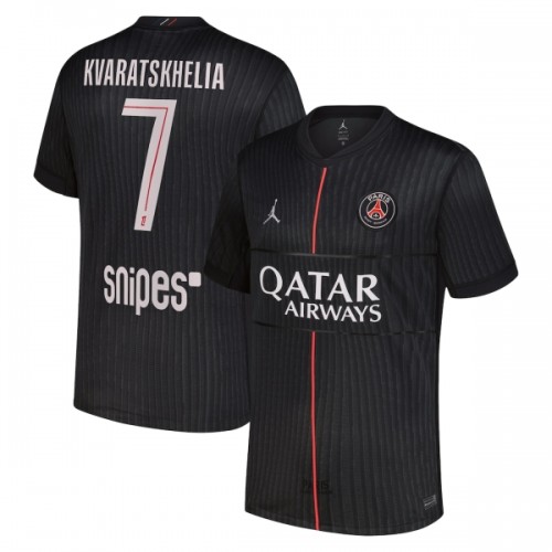 Maglia ufficiale Paris Saint Germain Kvaratskhelia 7 4th Jordan 2025-26 per Uomo Maglia ufficiale Paris Saint Germain Kvaratskhelia 7 4th Jordan 2025-26 per Uomo