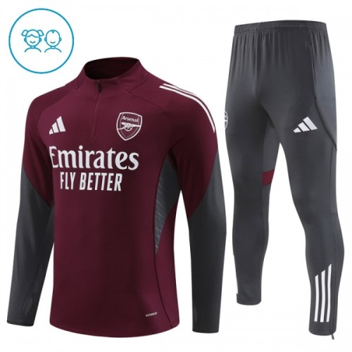 Arsenal Felpe da Allenamento Quarto-Zip 2025-26 Rossa per Bambino Arsenal Felpe da Allenamento Quarto-Zip 2025-26 Rossa per Bambino