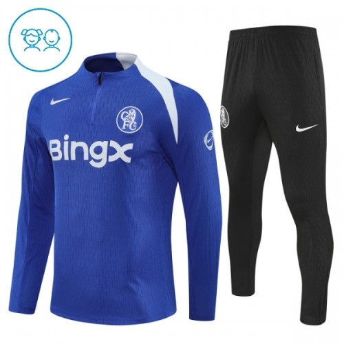 Chelsea Felpe da Allenamento Quarto-Zip 2025-26 Blu per Bambino Chelsea Felpe da Allenamento Quarto-Zip 2025-26 Blu per Bambino