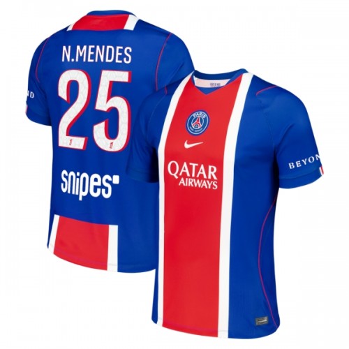 Maglia ufficiale Paris Saint Germain Nuno Mendes 25 Casa 2026-27 per Uomo Maglia ufficiale Paris Saint Germain Nuno Mendes 25 Casa 2026-27 per Uomo