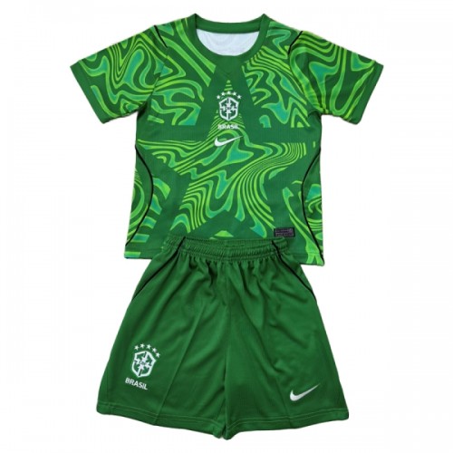 Maglia da Calcio Portiere Brasile Casa Mondiali 2026 Verde per Bambino Maglia da Calcio Portiere Brasile Casa Mondiali 2026 Verde per Bambino