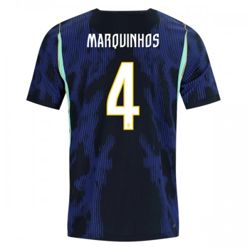 Maglia ufficiale Brasile Marquinhos 4 Trasferta Mondiali 2026 per Uomo Maglia ufficiale Brasile Marquinhos 4 Trasferta Mondiali 2026 per Uomo