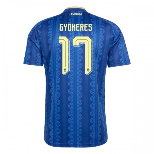 Maglia ufficiale Svezia Gyokeres 17 Trasferta Mondiali 2026 per Uomo Maglia ufficiale Svezia Gyokeres 17 Trasferta Mondiali 2026 per Uomo