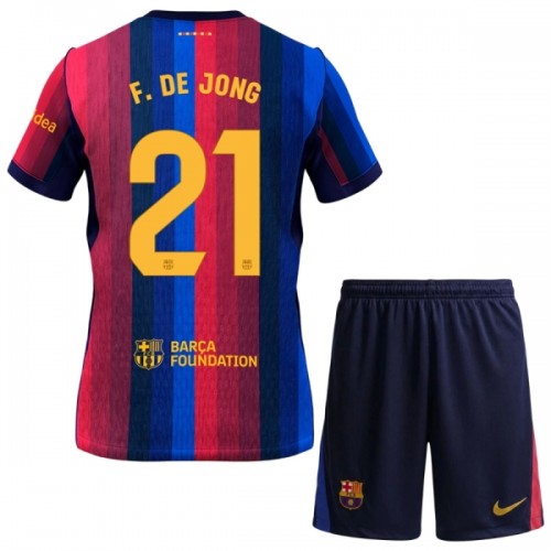 Maglia ufficiale Barcellona F. De Jong 21 Casa 2026-27 per Bambino Maglia ufficiale Barcellona F. De Jong 21 Casa 2026-27 per Bambino