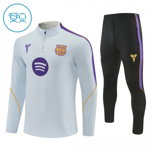 Barcellona Felpe da Allenamento Quarto-Zip 2026-27 Bianca per Bambino Barcellona Felpe da Allenamento Quarto-Zip 2026-27 Bianca per Bambino