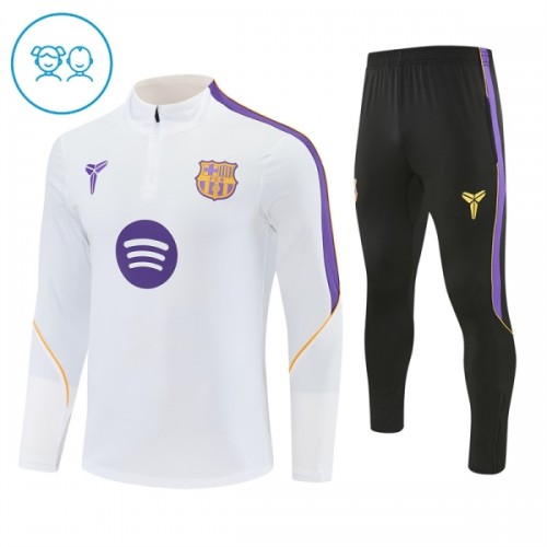 Barcellona Felpe da Allenamento Quarto-Zip 2026-27 Bianca per Bambino Barcellona Felpe da Allenamento Quarto-Zip 2026-27 Bianca per Bambino