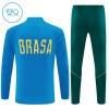 Brasile Felpe da Allenamento Quarto-Zip 2026-27 Blu per Bambino