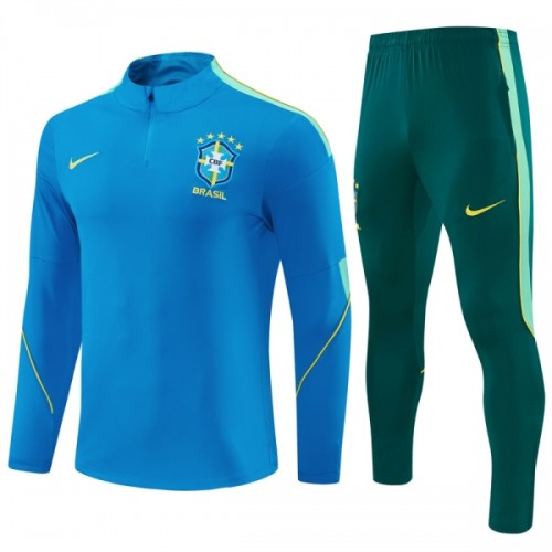 Brasile Felpe da Allenamento Quarto-Zip 2026-27 Blu per Uomo Brasile Felpe da Allenamento Quarto-Zip 2026-27 Blu per Uomo