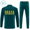 Brasile Felpe da Allenamento Quarto-Zip 2026-27 Verde per Bambino