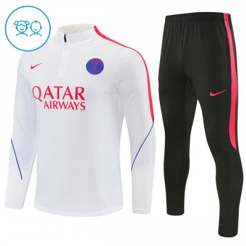 Paris Saint Germain Felpe da Allenamento Quarto-Zip 2026-27 Bianca per Bambino Paris Saint Germain Felpe da Allenamento Quarto-Zip 2026-27 Bianca per Bambino
