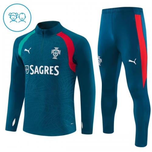 Portogallo Felpe da Allenamento Quarto-Zip 2026-27 Blu per Bambino Portogallo Felpe da Allenamento Quarto-Zip 2026-27 Blu per Bambino