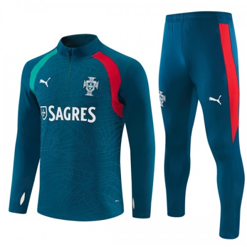 Portogallo Felpe da Allenamento Quarto-Zip 2026-27 Blu per Uomo Portogallo Felpe da Allenamento Quarto-Zip 2026-27 Blu per Uomo
