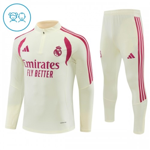 Real Madrid Felpe da Allenamento Quarto-Zip 2026-27 Bianca per Bambino Real Madrid Felpe da Allenamento Quarto-Zip 2026-27 Bianca per Bambino