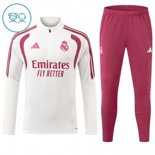 Real Madrid Felpe da Allenamento Quarto-Zip 2026-27 Bianca per Bambino Real Madrid Felpe da Allenamento Quarto-Zip 2026-27 Bianca per Bambino
