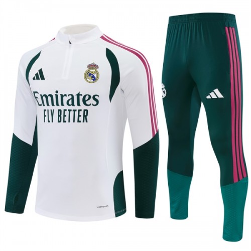 Real Madrid Felpe da Allenamento Quarto-Zip 2026-27 Bianca per Uomo Real Madrid Felpe da Allenamento Quarto-Zip 2026-27 Bianca per Uomo