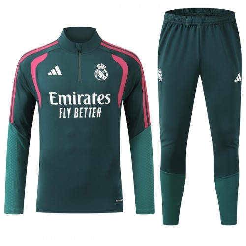 Real Madrid Felpe da Allenamento Quarto-Zip 2026-27 Verde per Uomo Real Madrid Felpe da Allenamento Quarto-Zip 2026-27 Verde per Uomo